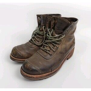 LL Bean Bucksport Boots Mens 10.5 Rugged Distressed Leather Work Cap Toe Vintage